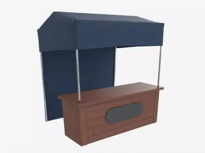 Market Fair Stall with Canopy 03 3D model