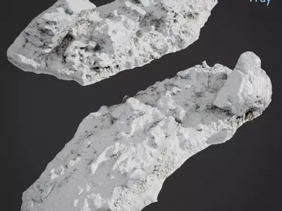 3d scanned rock cliff A Snow 3D model