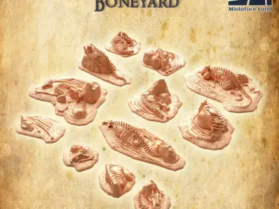 Modular Dragon Bones Tabletop Terrain 28 mm 3D print model
