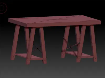 Gaming Props - Writing Desk Low-poly 3D model