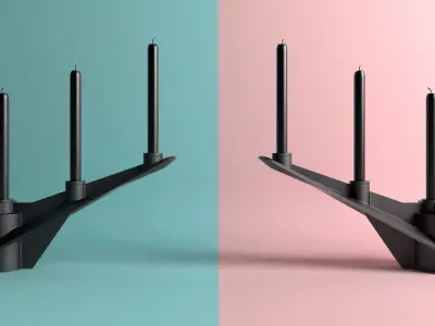 Paxton candle holder with cones 3D model