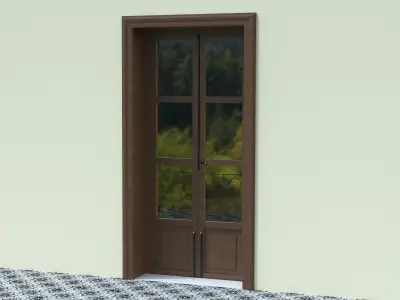 Door window and Italian balcony  3D model