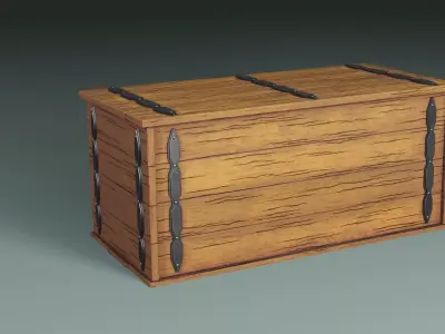 Wooden crade Free low-poly 3D model