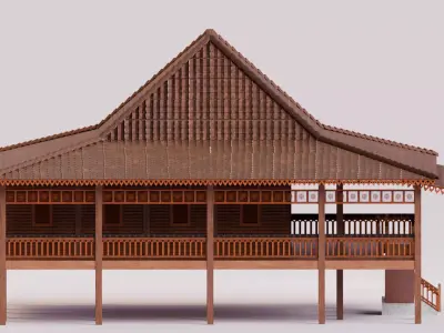 Traditional Houses - Rumah Limas Low-poly 3D model