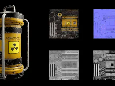 Sci-Fi power cell Low-poly 3D model