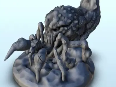 Spider alien warrior with  skull head 4 - Future Sci-Fi SF Post  3D print model