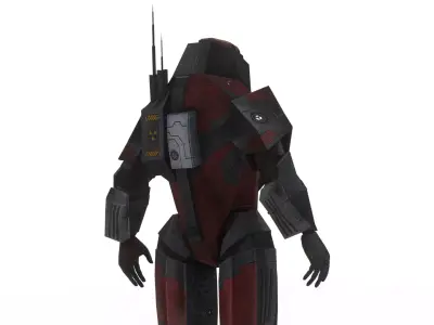 Robotic Soldier Gamma Heavy Combat Mech 3D Model Low-poly 3D model