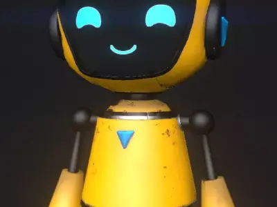 Chip the bot assistant Low-poly 3D model