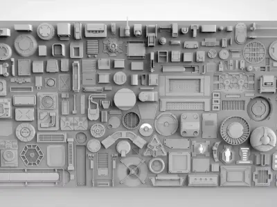 Sci fi trim sheets 6 3D model