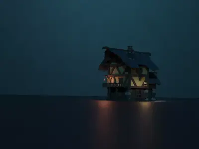 medieval fantasy house  Low-poly 3D model