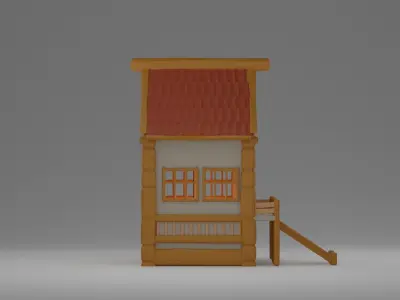 Medieval cottage 3D print model
