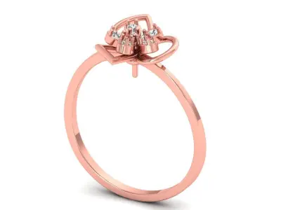 Solitaire Wedding Engagement Women Light Weight Flower Rings 3D print model buy