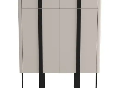 Homary Modern White Shoe Cabinet 3D model