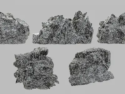 Rock Set Low-poly 3D model