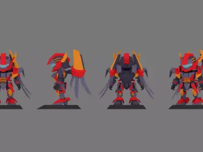 Super Mecha 18 - Jardean of Code Name M444R Low-poly 3D model