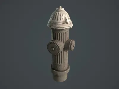 Old Fire Hydrant Low-poly 3D model