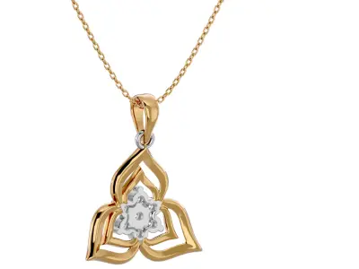 Light Minimalist Diamond Pendant Necklace 3D print model