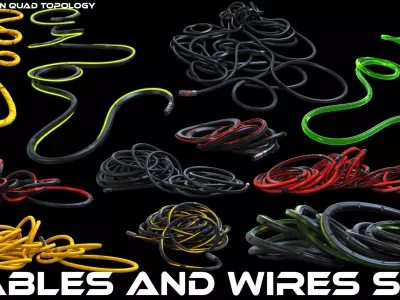 Cables and Wires floor set 3D model