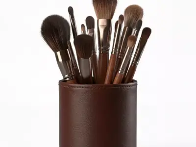 Realistic Makeup Brushes Set 3D Model 3d model Low-poly 3D model