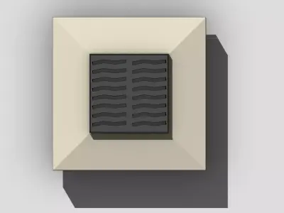 Square Storm Drain With Concrete Frame Street Drainage Grate Urb 3D model