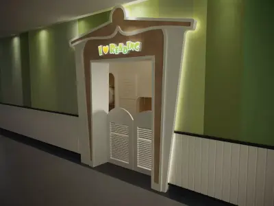 Children reading rooms kindergartens activity rooms 3D model