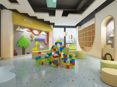  kindergarten Low-poly 3D model