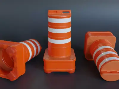 Cone Barril Low-poly 3D model
