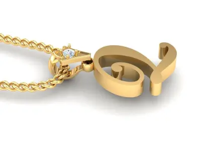 Alphabet V3 Light Gold  Font Pendant Q 3D print model