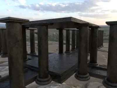 temple corridors Free 3D model