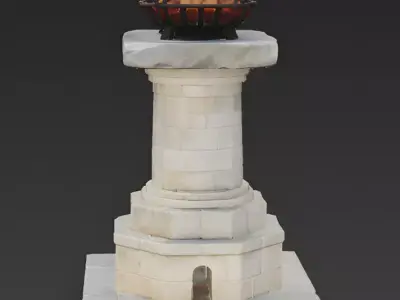 Ancient Classical Stone Lighthouse Beacon 3D Model Low-poly 3D model