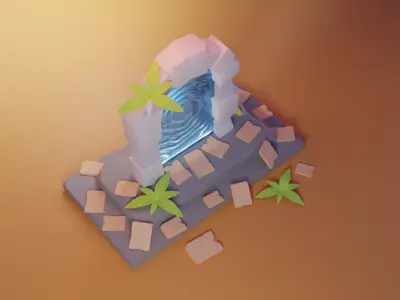 Portal door with light 3D model