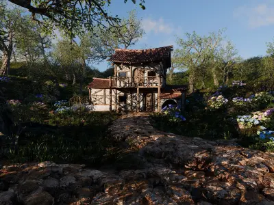 Small Garden Scene 3D model