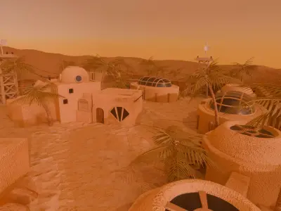 Mars Station Low-poly 3D model