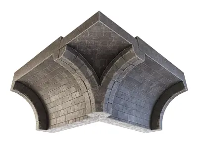 Dungeon Wall Corner Outside Top 3D model