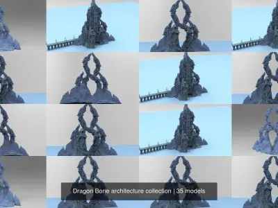 Dragon Bone architecture collection 3D Model Pack