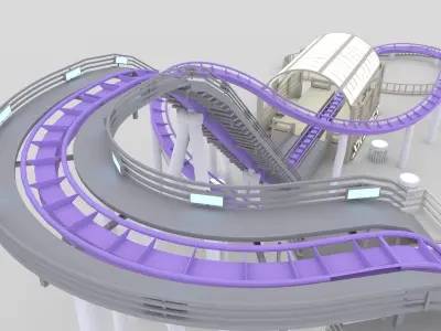 skytest roller coaster 3D model