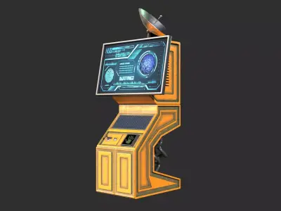 Sci-Fi Command Computer Low-poly 3D model