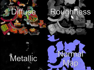 Alien Character Model Pack with Colorful Armor Low-poly 3D model