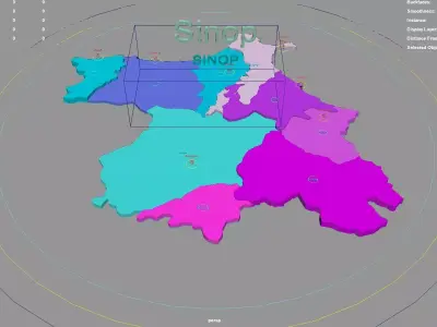 Sinop  Black Sea Region  Turkey map region geography political 3D model