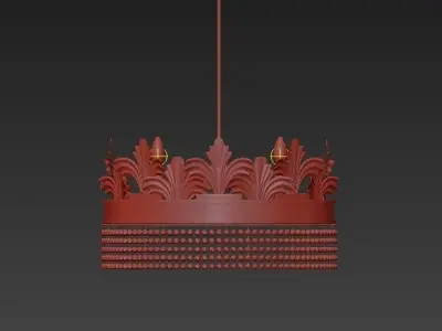 Grand chandelier with leaves 3D model