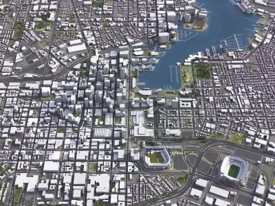 Baltimore USA - City 3D Model Low-poly 3D model