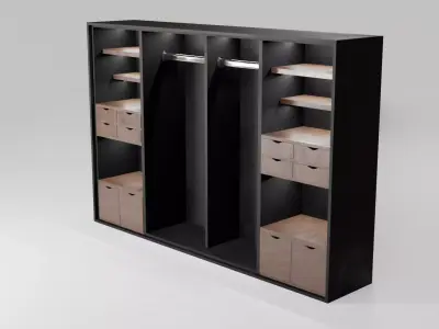 Modern closet wardrobe id8 Low-poly 3D model