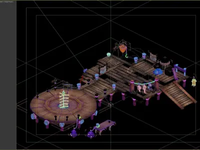 pier cartoon 3D model purchase