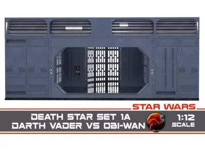 Set 1a - Death Star Vader vs Obi-Wan 1-12 scale Blackseries 3D Model Pack