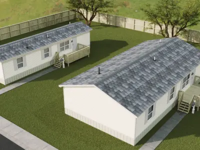 Trailer Houses  Low-poly 3D model