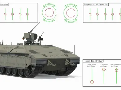  Israeli Namer APC with Machine Gun Station Rigged 