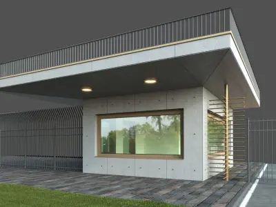 SECURITY HOUSE - Cinema 4D and Corona Low-poly 3D model