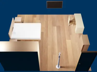 3D Cozy Student Bedroom  Low-poly 3D model