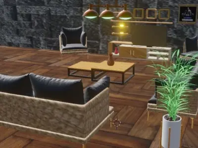 living room 3D model 120