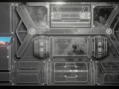 Sci-fi laboratory work room 3D model